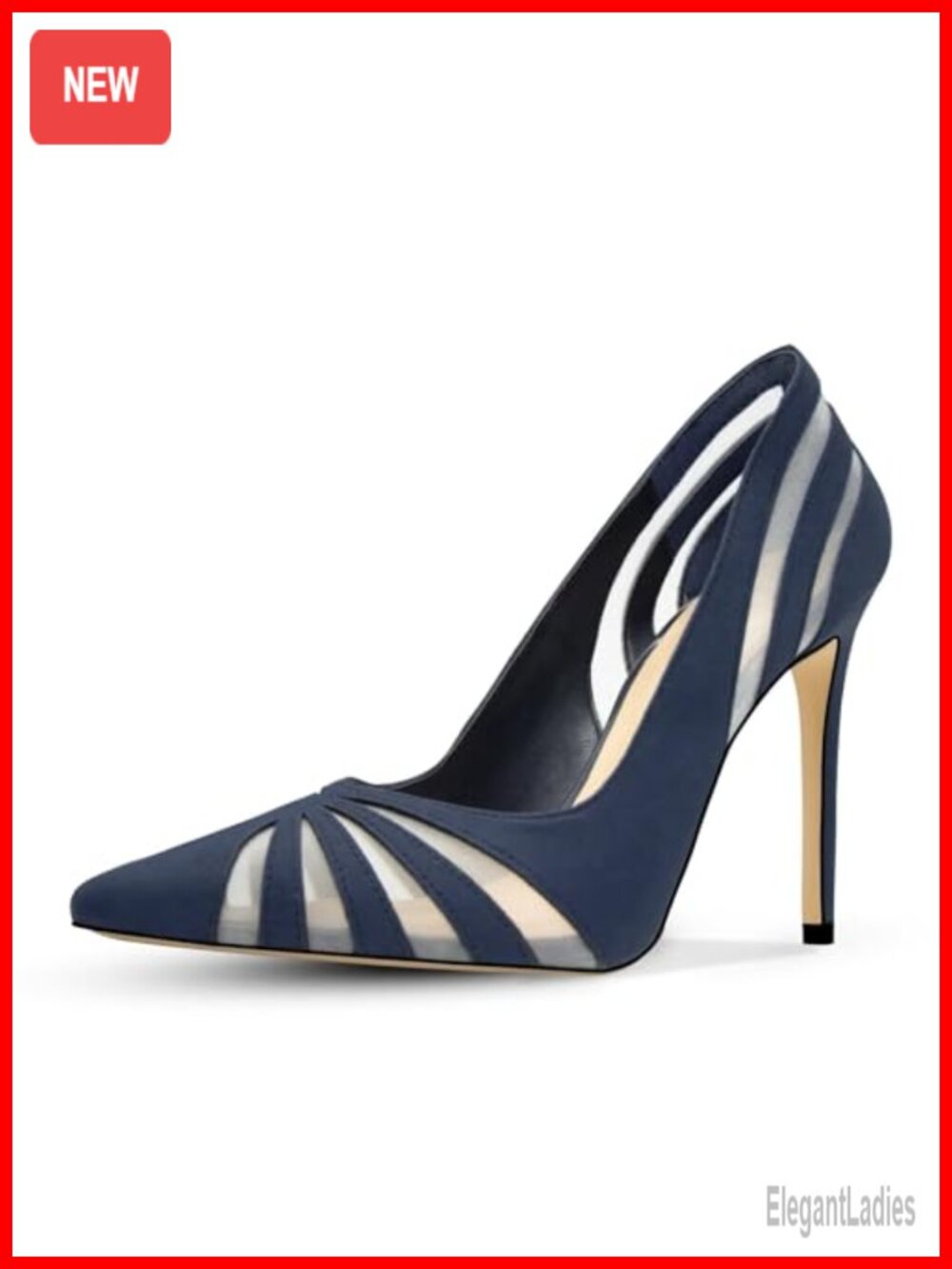 Women's Pointed Toe Mesh Stiletto Heel Pumps Closed Toe Formal Office Dress